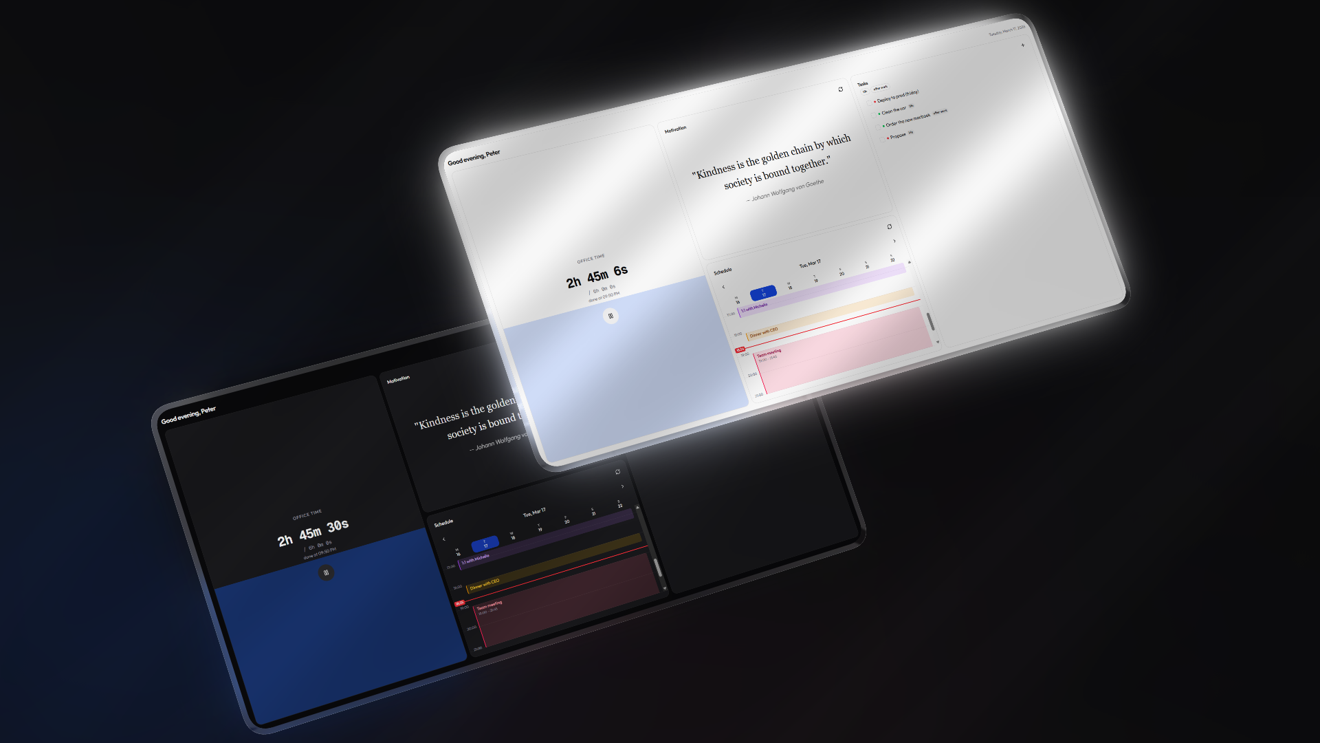Bento light and dark mode comparison